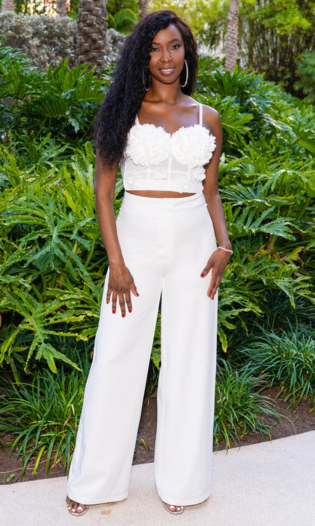 Double Button Pants - White
