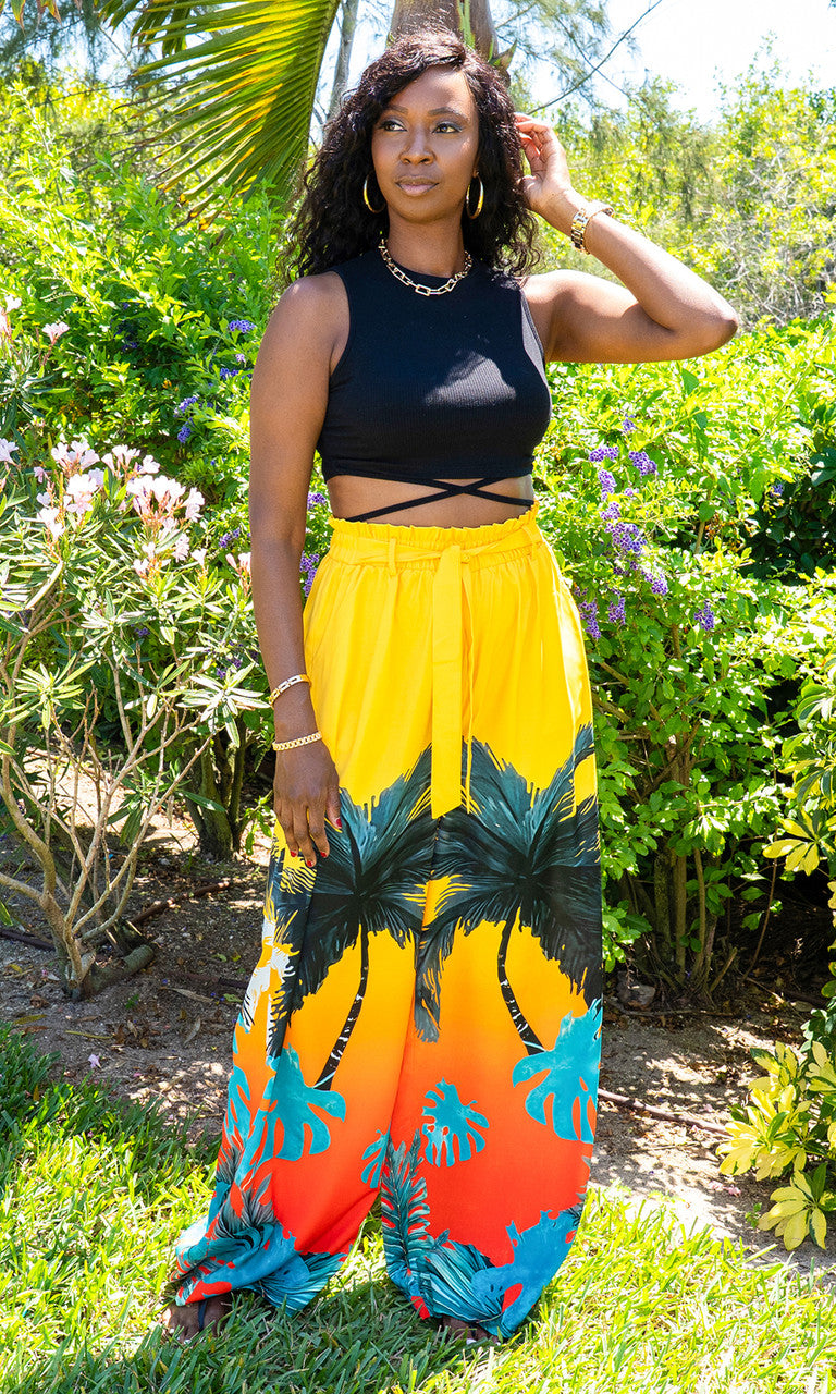 Florence Wide Leg Pants - Tropical – Tall Size