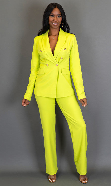 Executive Blazer - Chartreuse