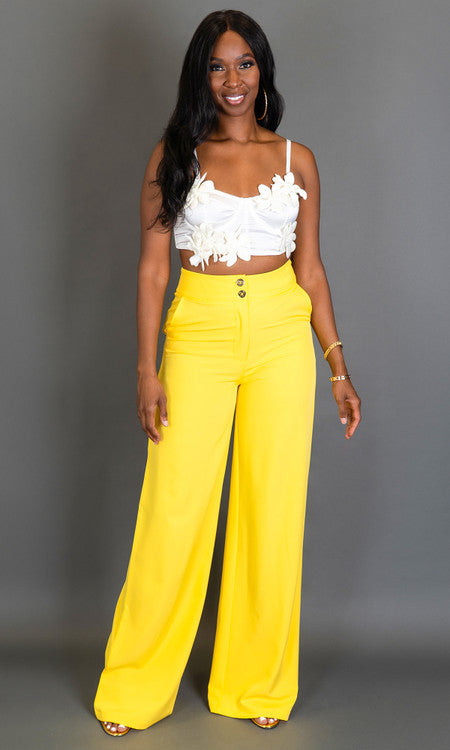 Double Button Pants - Sunflower