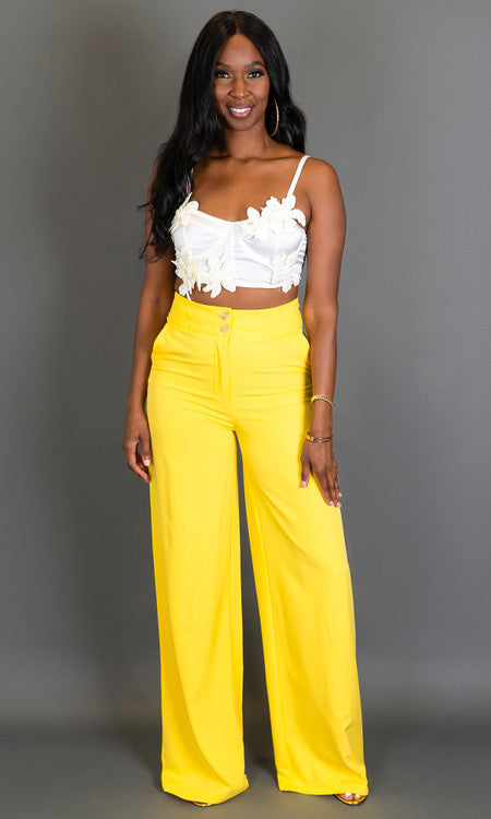 Double Button Pants - Sunflower