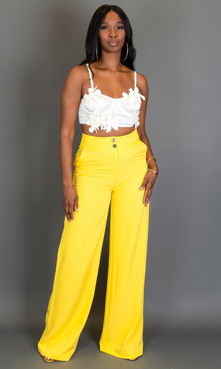 Double Button Pants - Sunflower