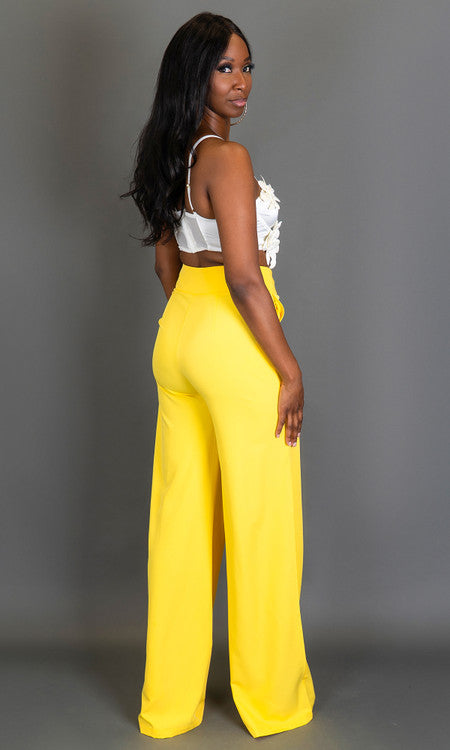 Double Button Pants - Sunflower