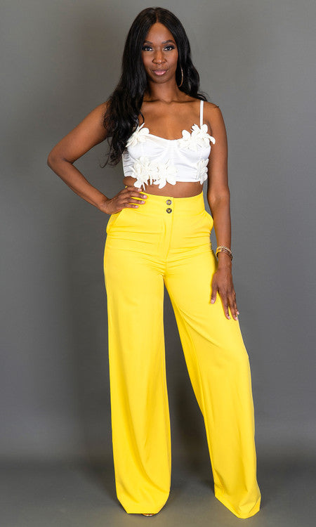 Double Button Pants - Sunflower