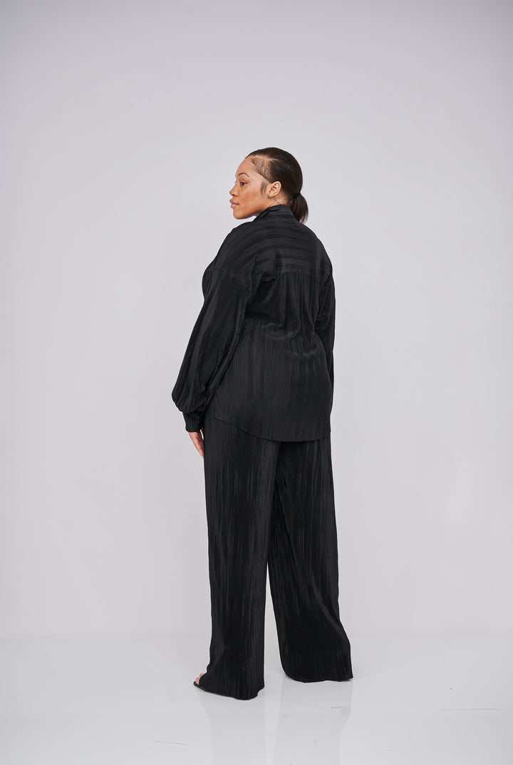 Kaia Tall Maternity Plisse Trouser - Black (Trousers Only)