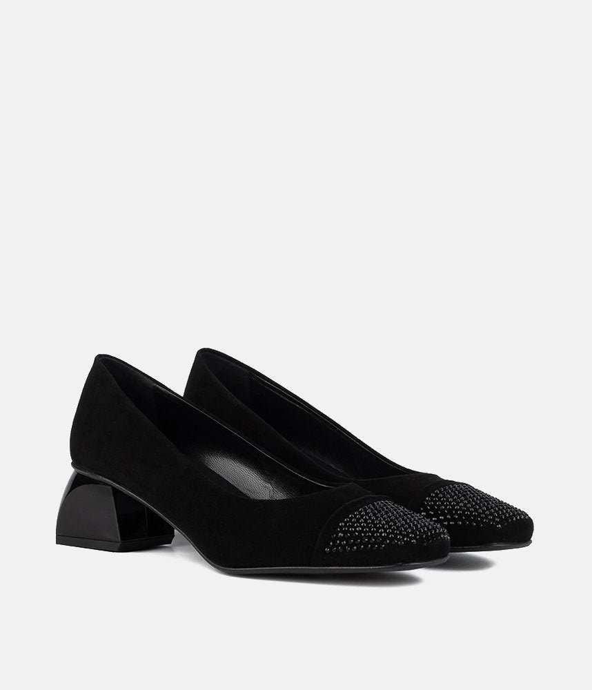 Dansi Elegant Block Heels - Black