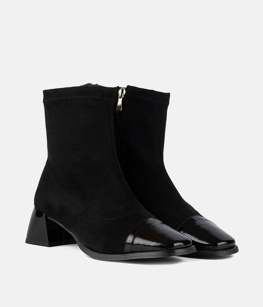 Dansi Deluxe Suede/Patent Combi Ankle Boots
