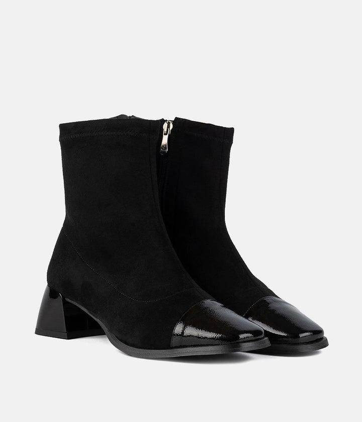 Dansi Deluxe Suede/Patent Combi Ankle Boots