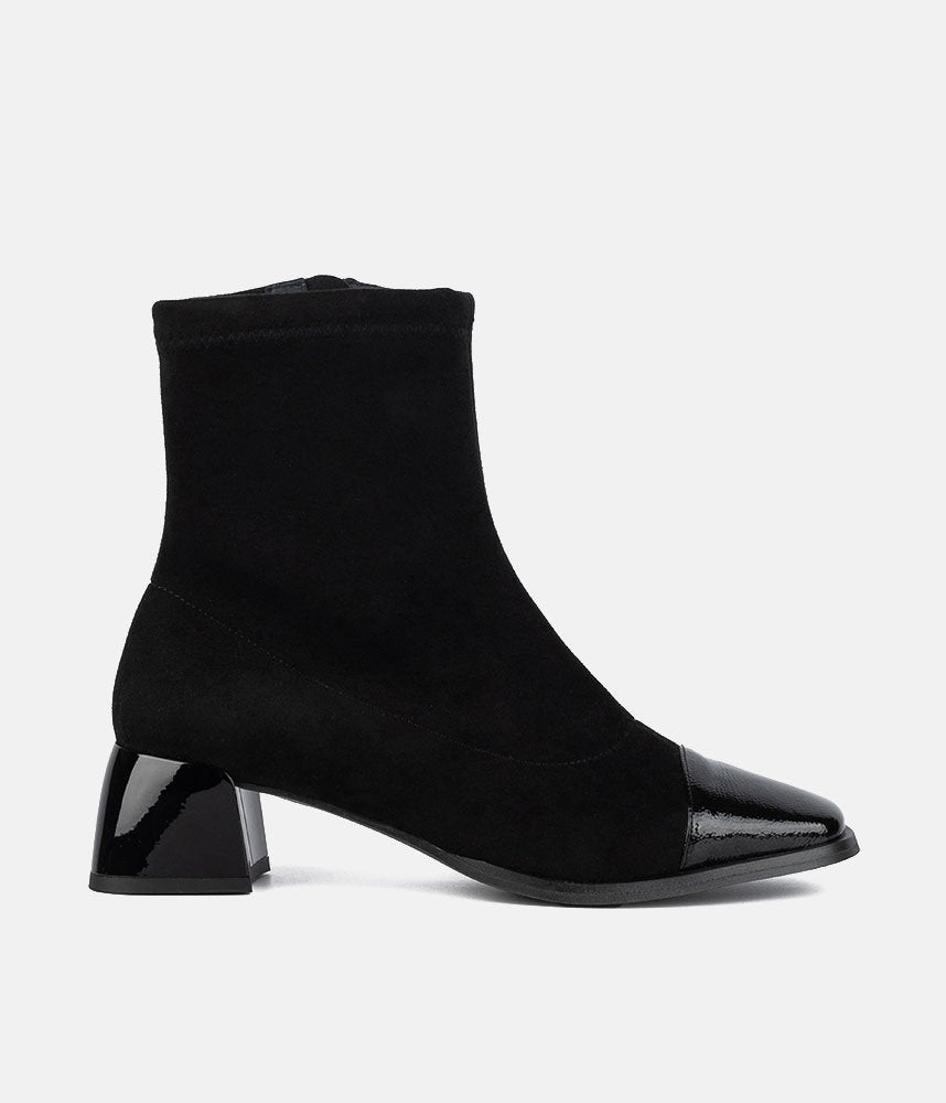 Dansi Deluxe Suede/Patent Combi Ankle Boots
