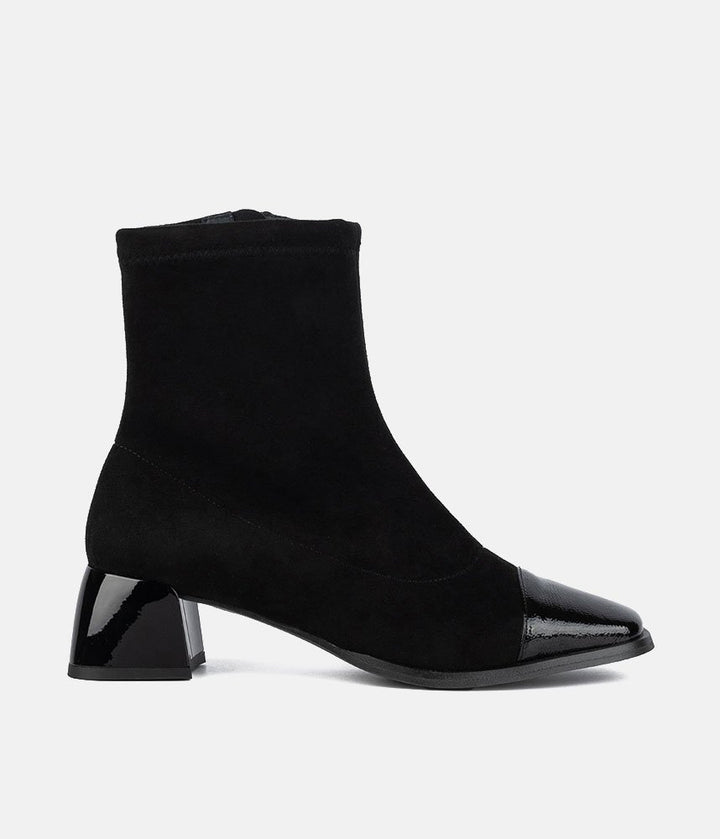 Dansi Deluxe Suede/Patent Combi Ankle Boots