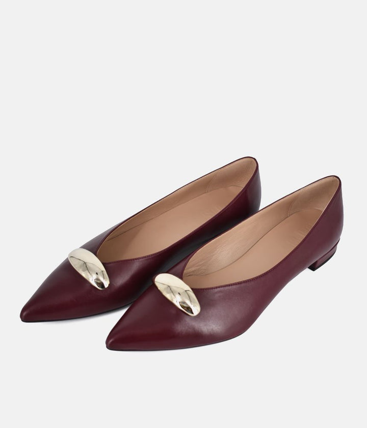 Dansi Luxurious Flats - Burgundy