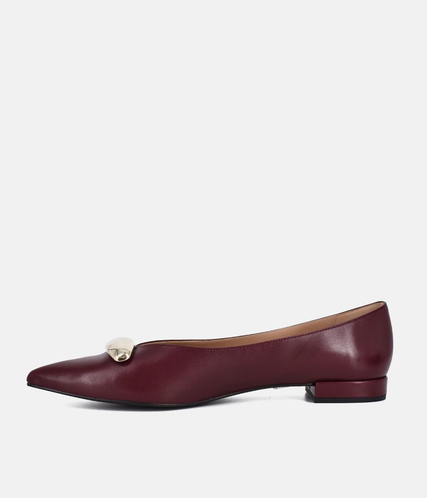 Dansi Luxurious Flats - Burgundy
