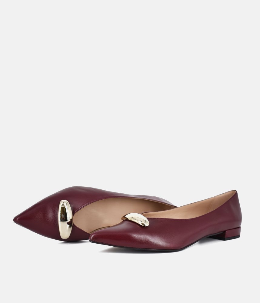 Dansi Luxurious Flats - Burgundy