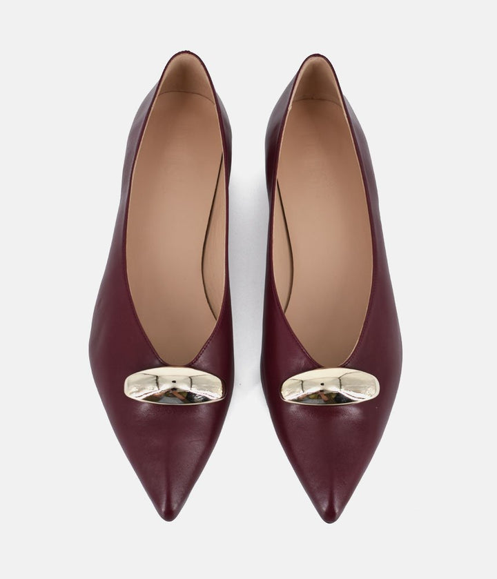 Dansi Luxurious Flats - Burgundy