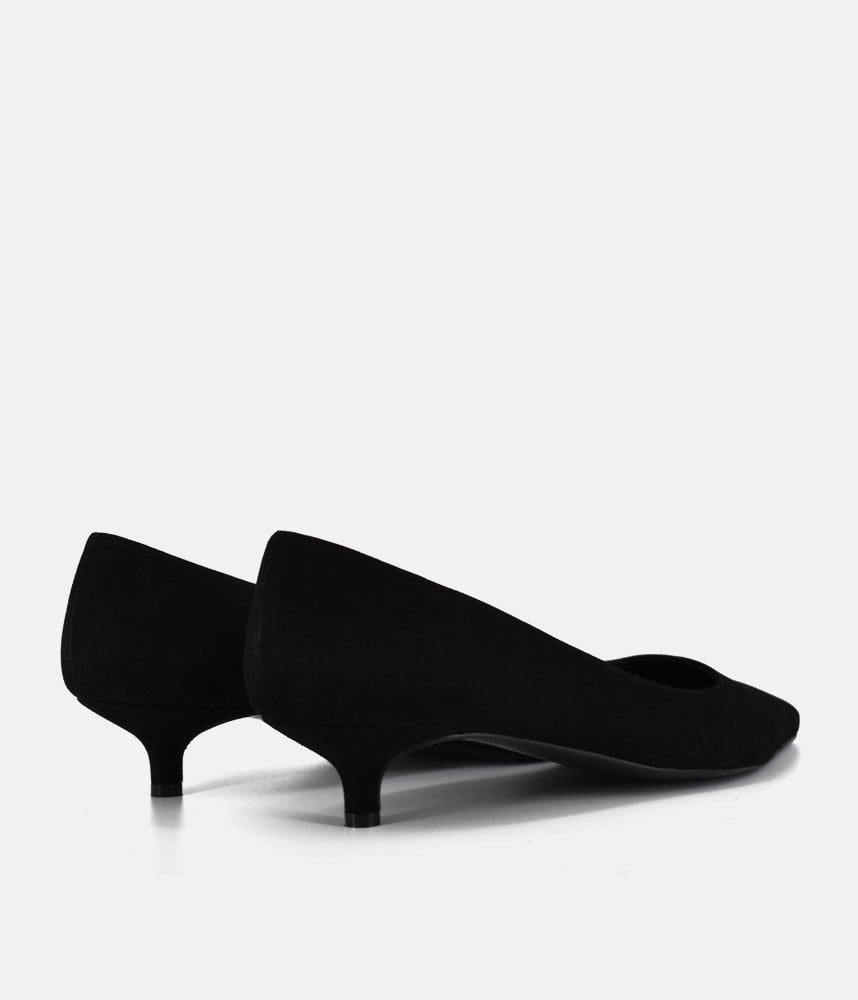 Dansi Classic Suede Kitten Heels - Black