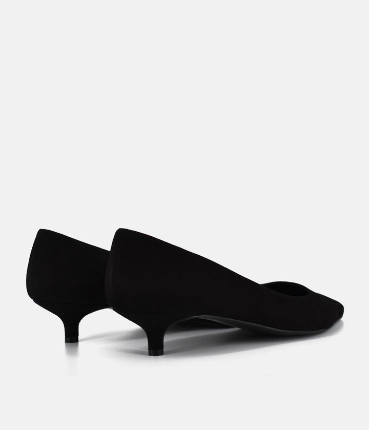 Dansi Classic Suede Kitten Heels - Black
