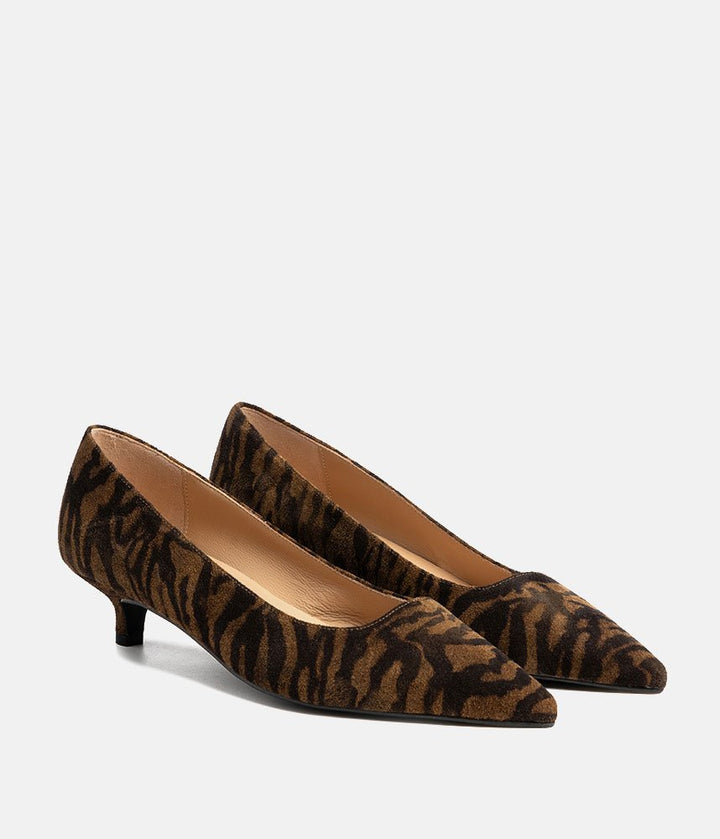 Dansi Striking Kitten Heels - Brown Zebra