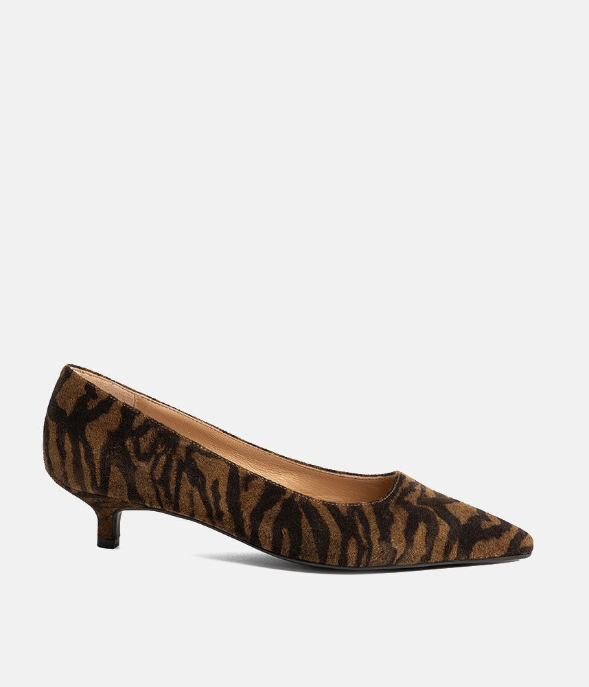 Dansi Striking Kitten Heels - Brown Zebra