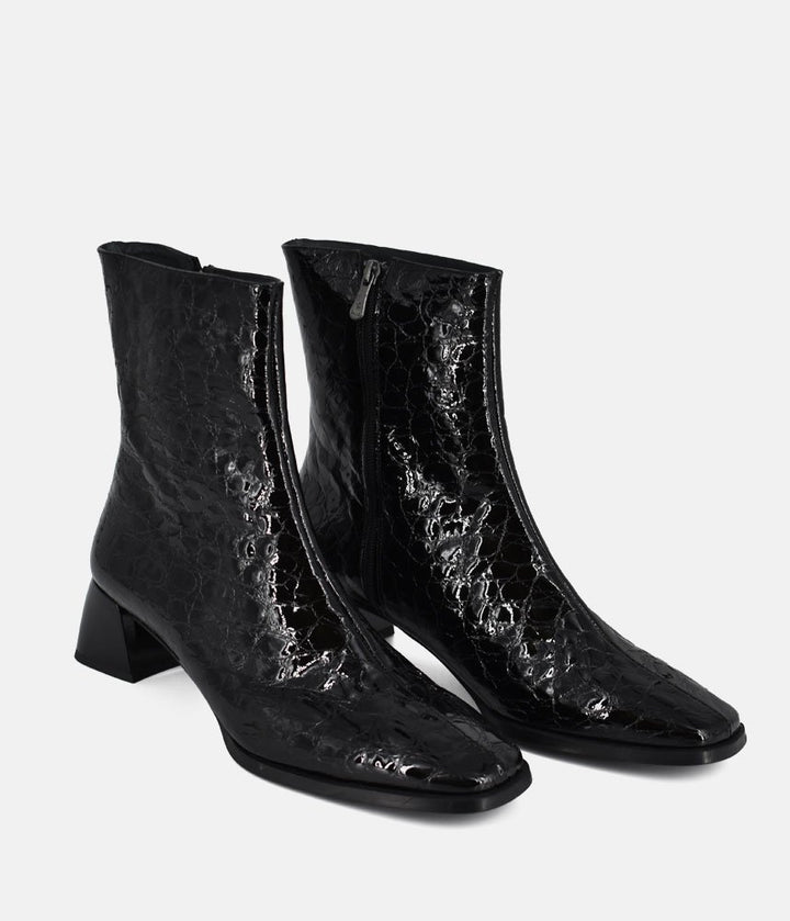 Dansi Modern Glossy Ankle Boots - Croc