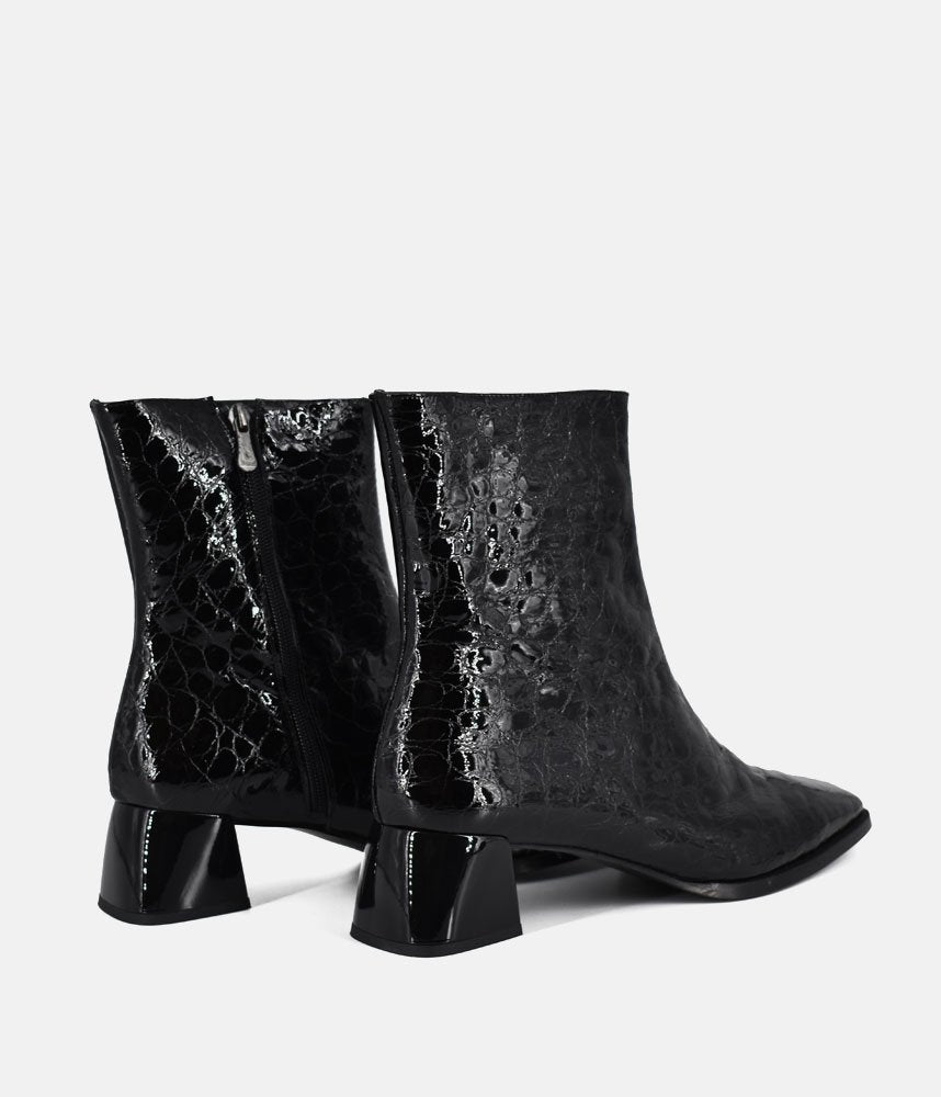Dansi Modern Glossy Ankle Boots - Croc
