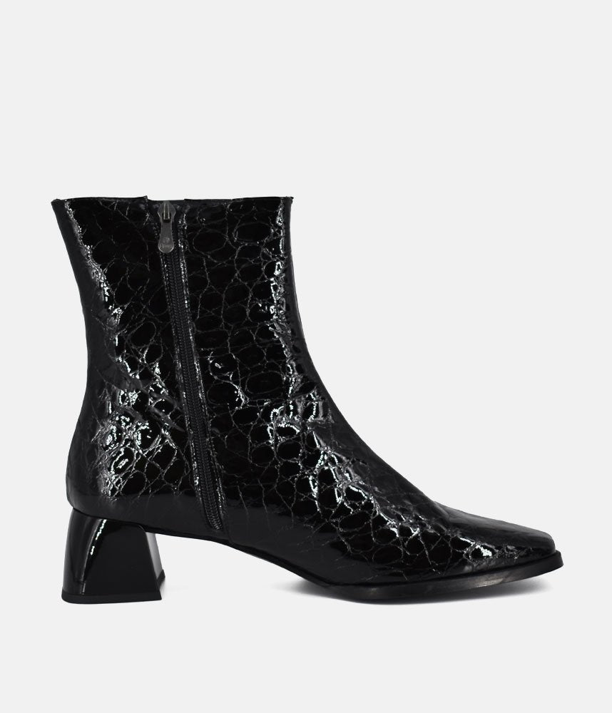 Dansi Modern Glossy Ankle Boots - Croc