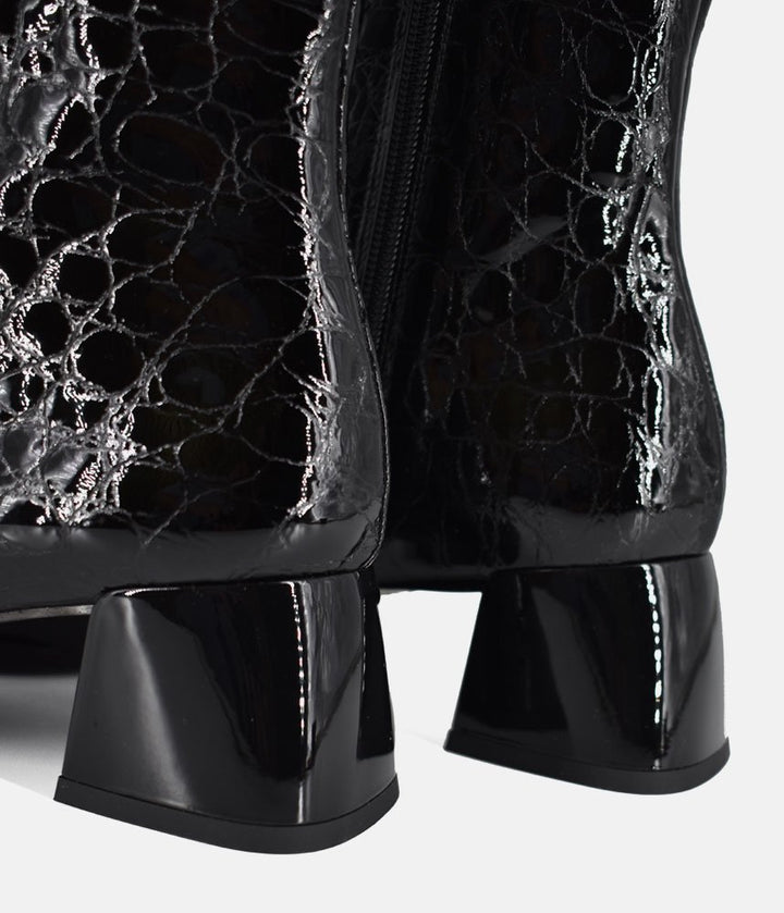Dansi Modern Glossy Ankle Boots - Croc