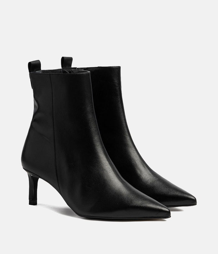 Dansi Versatile Leather Stiletto Ankle Boots - Black