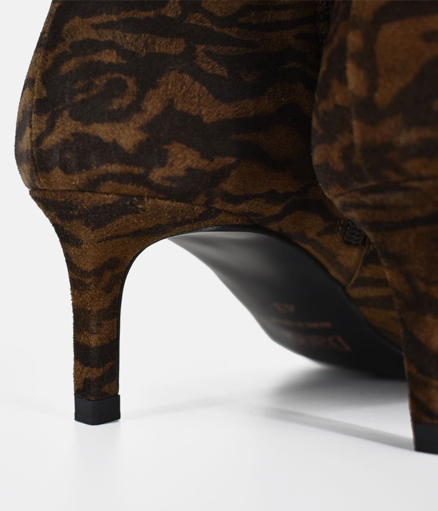 Dansi Striking Stiletto Ankle Boots - Brown Zebra