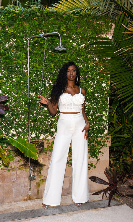 Double Button Pants - White