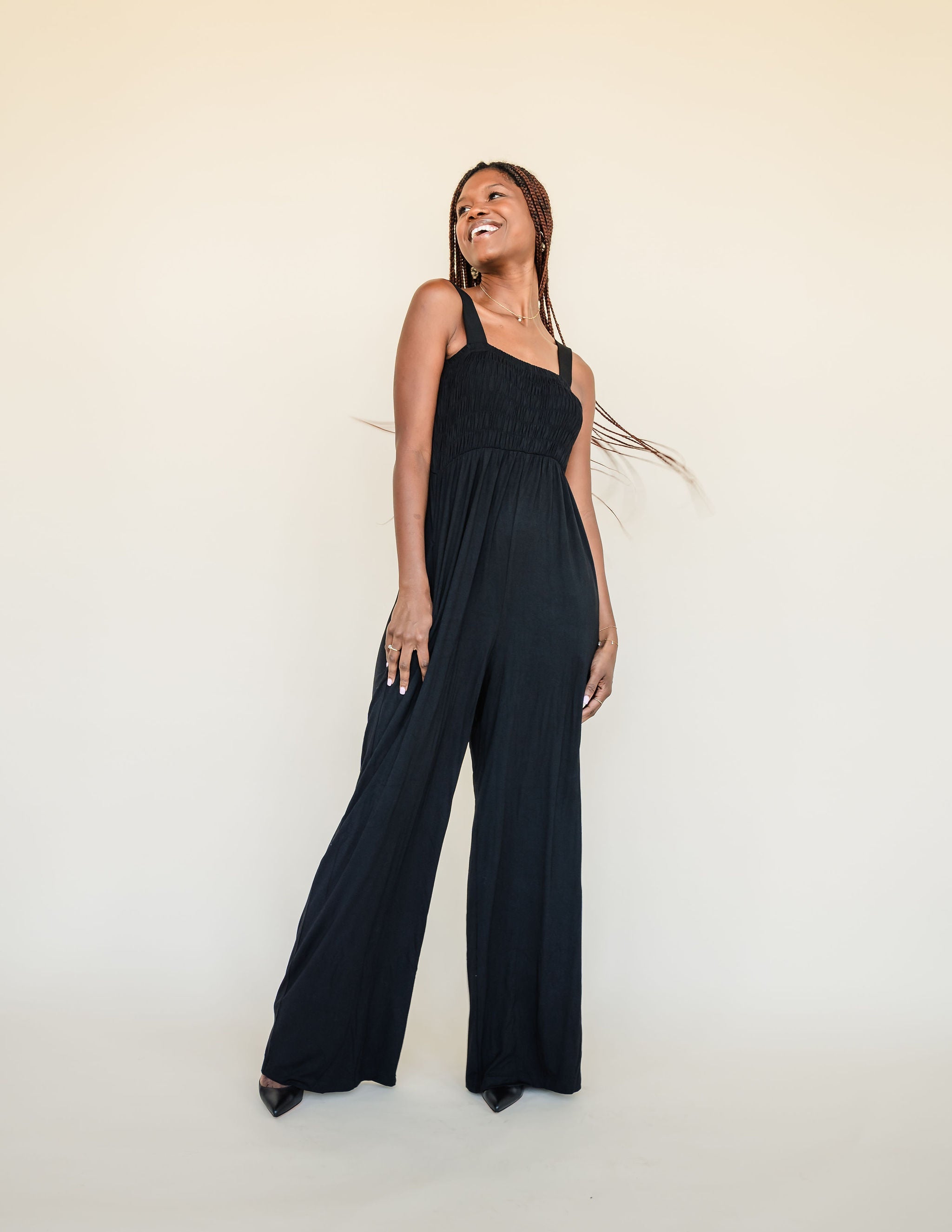 Tall Mallory Smocked Jumpsuit – Tall Size