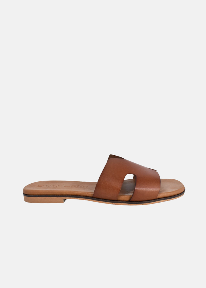 Gorgeous Hermes Inspired Leather Sandals - Cognac