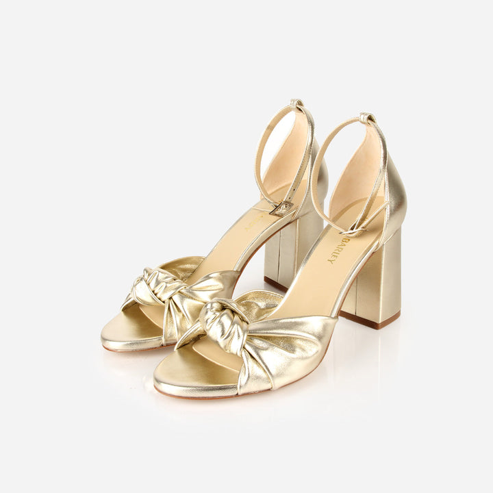 The Esther Heeled Sandal - Champagne