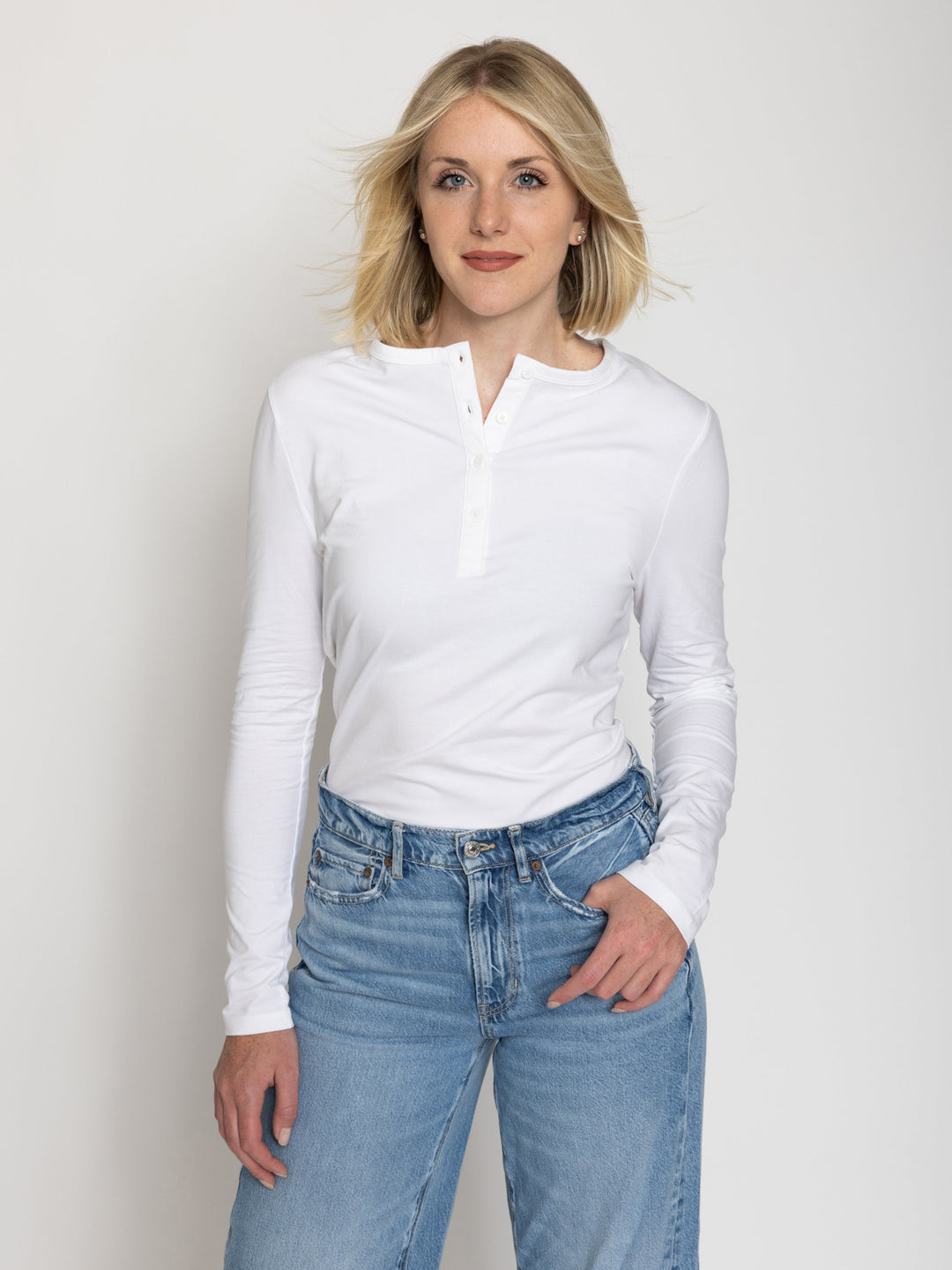 Tall Women’s Long Sleeve Henley Tee