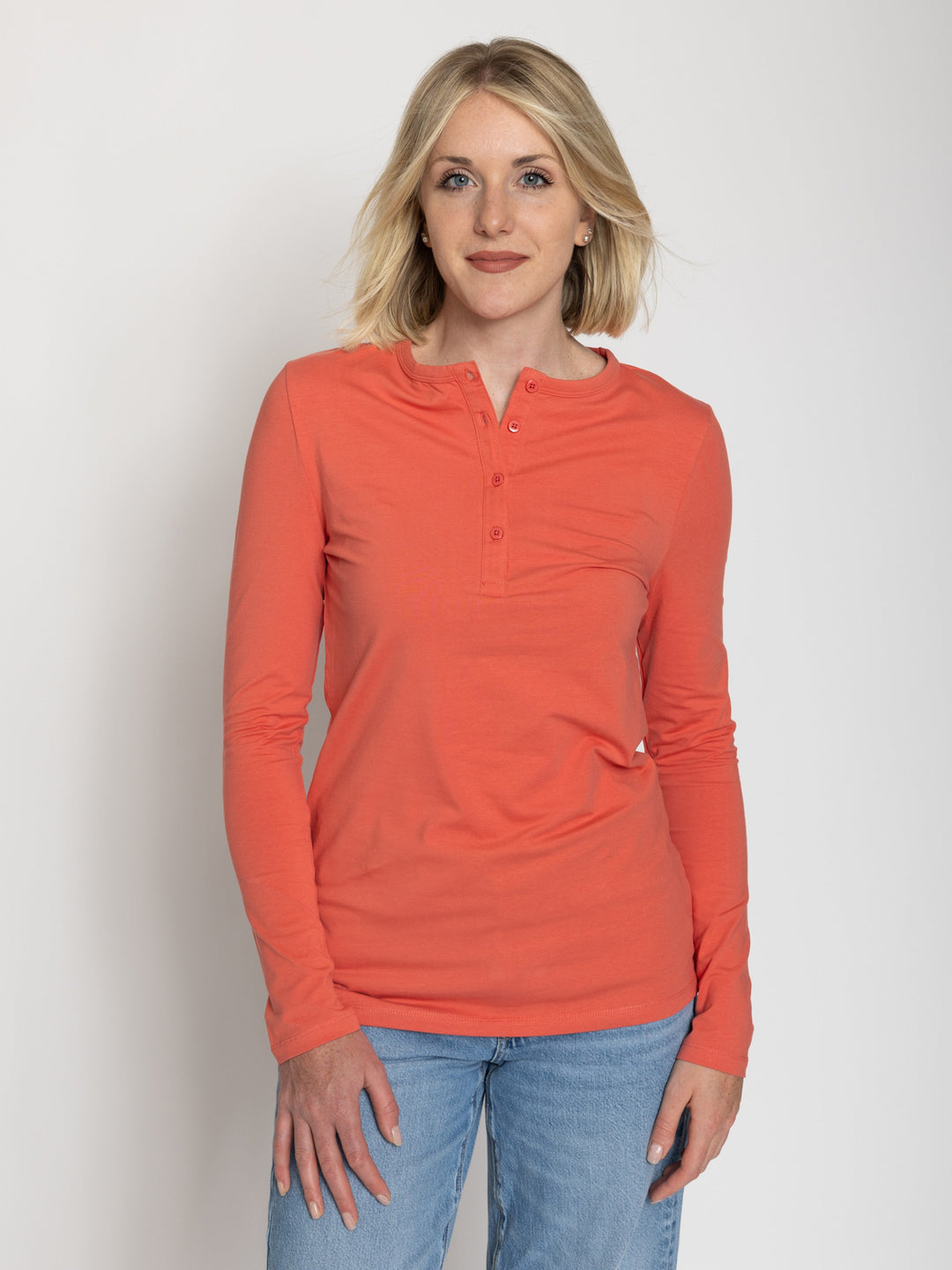 Tall Women’s Long Sleeve Henley Tee