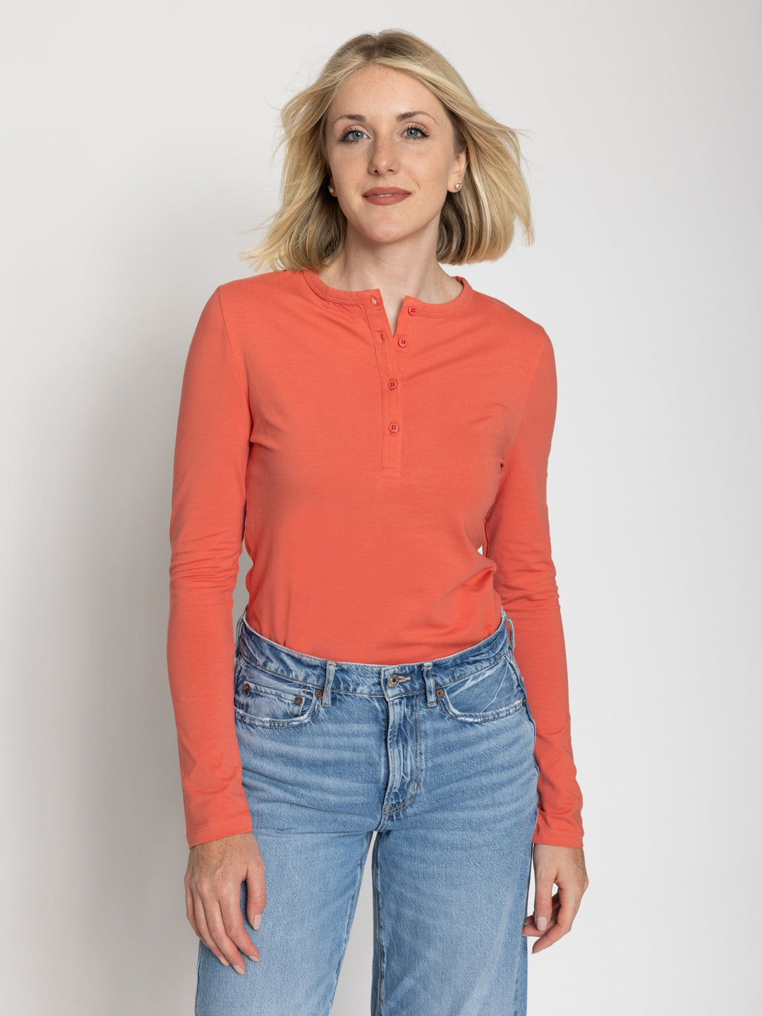 Tall Women’s Long Sleeve Henley Tee