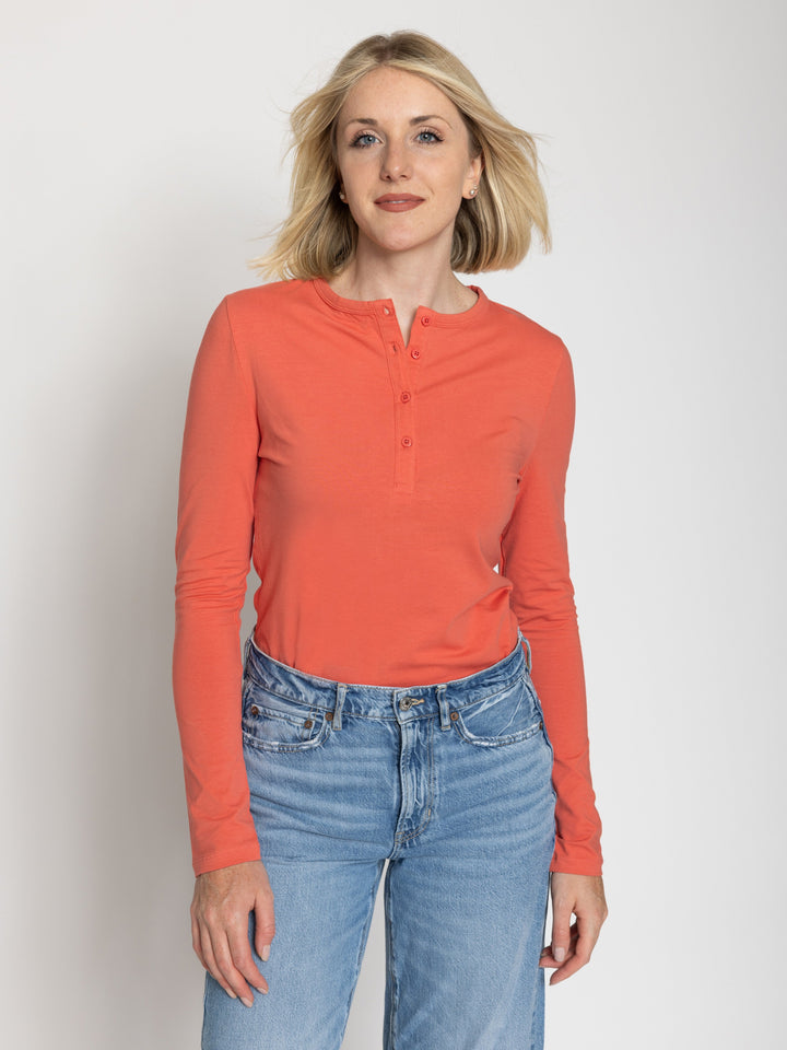 Tall Women’s Long Sleeve Henley Tee
