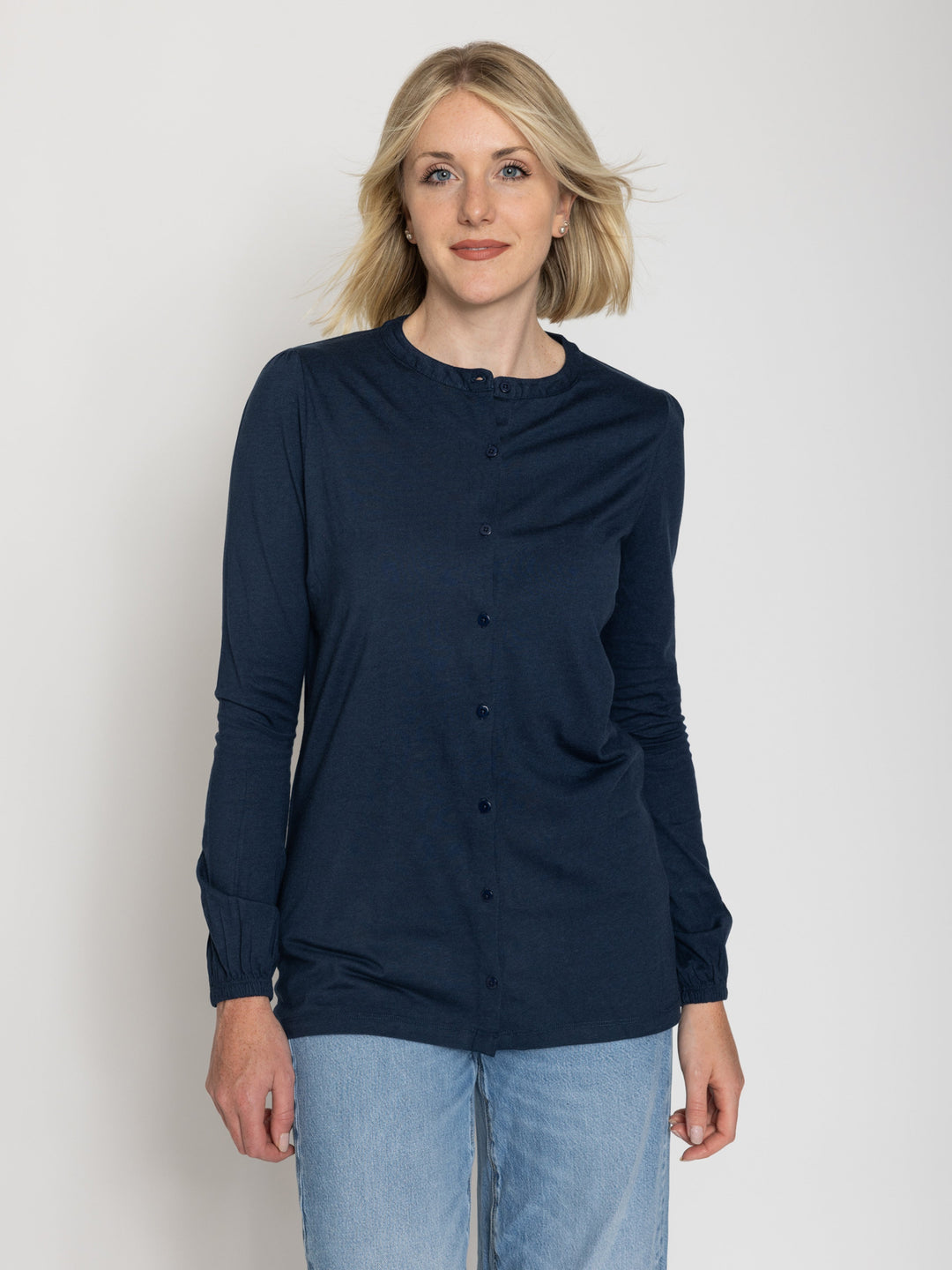 Tall Women’s Long Sleeve Collarless Jersey Shirt