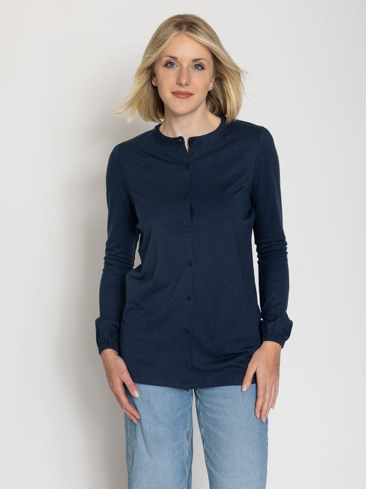 Tall Women’s Long Sleeve Collarless Jersey Shirt