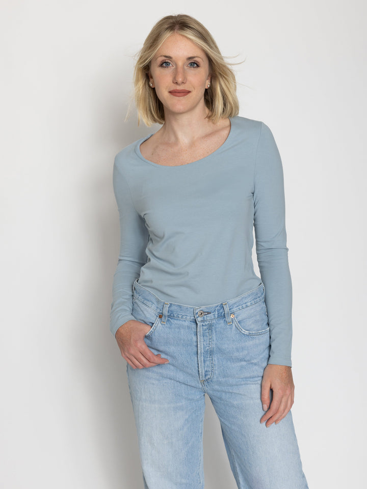 Tall Women’s Double Front Scoop Neck Long Sleeve Tee