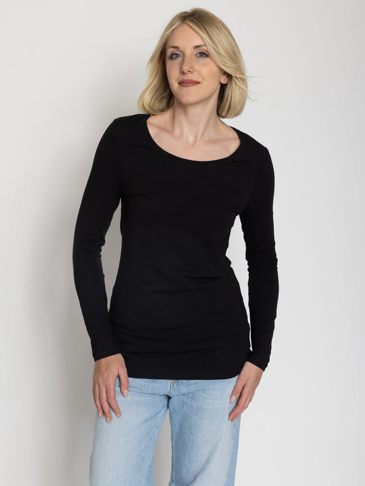 Tall Women’s Double Front Scoop Neck Long Sleeve Tee