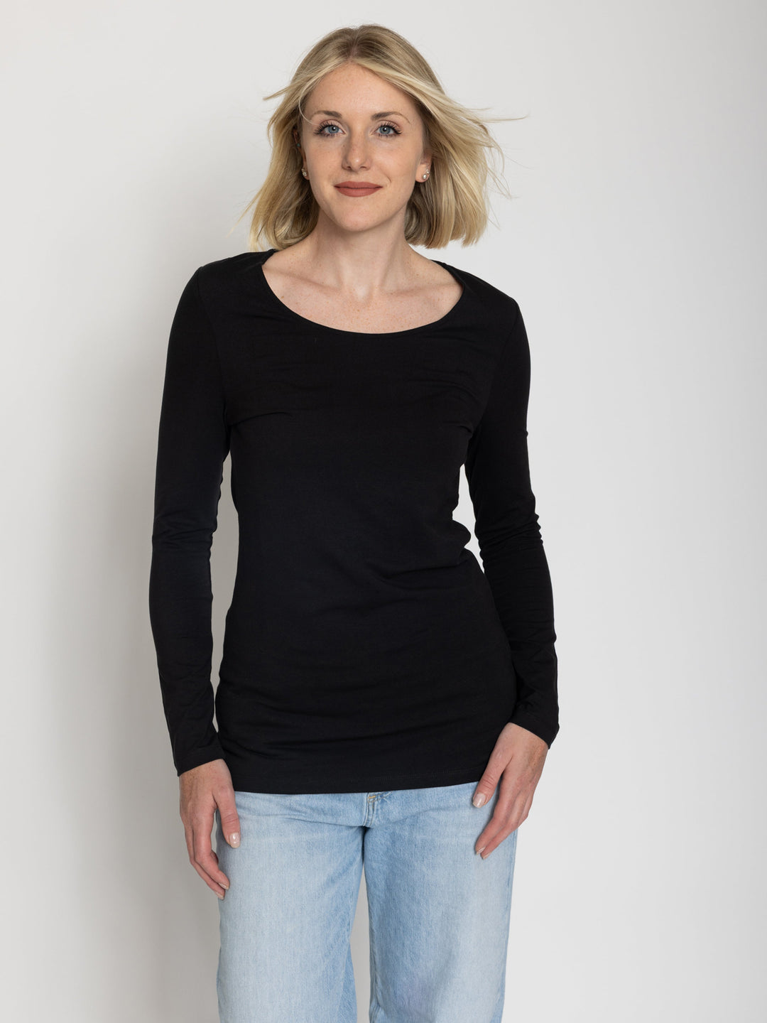 Tall Women’s Double Front Scoop Neck Long Sleeve Tee