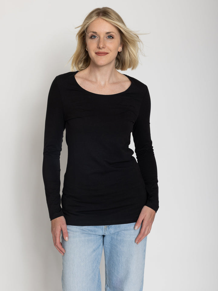 Tall Women’s Double Front Scoop Neck Long Sleeve Tee