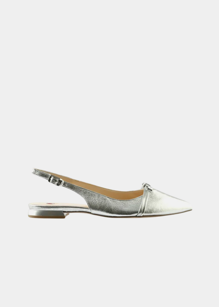 Hogl Luxurious Metallic Silver Slingbacks