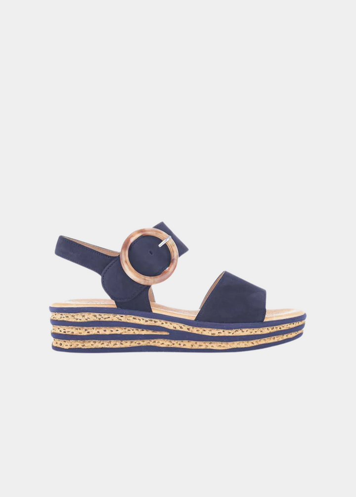 Gabor Stylish Navy Wedge Sandals