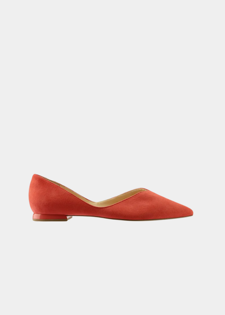 Hogl Chic Sunburst Coral Suede Flats