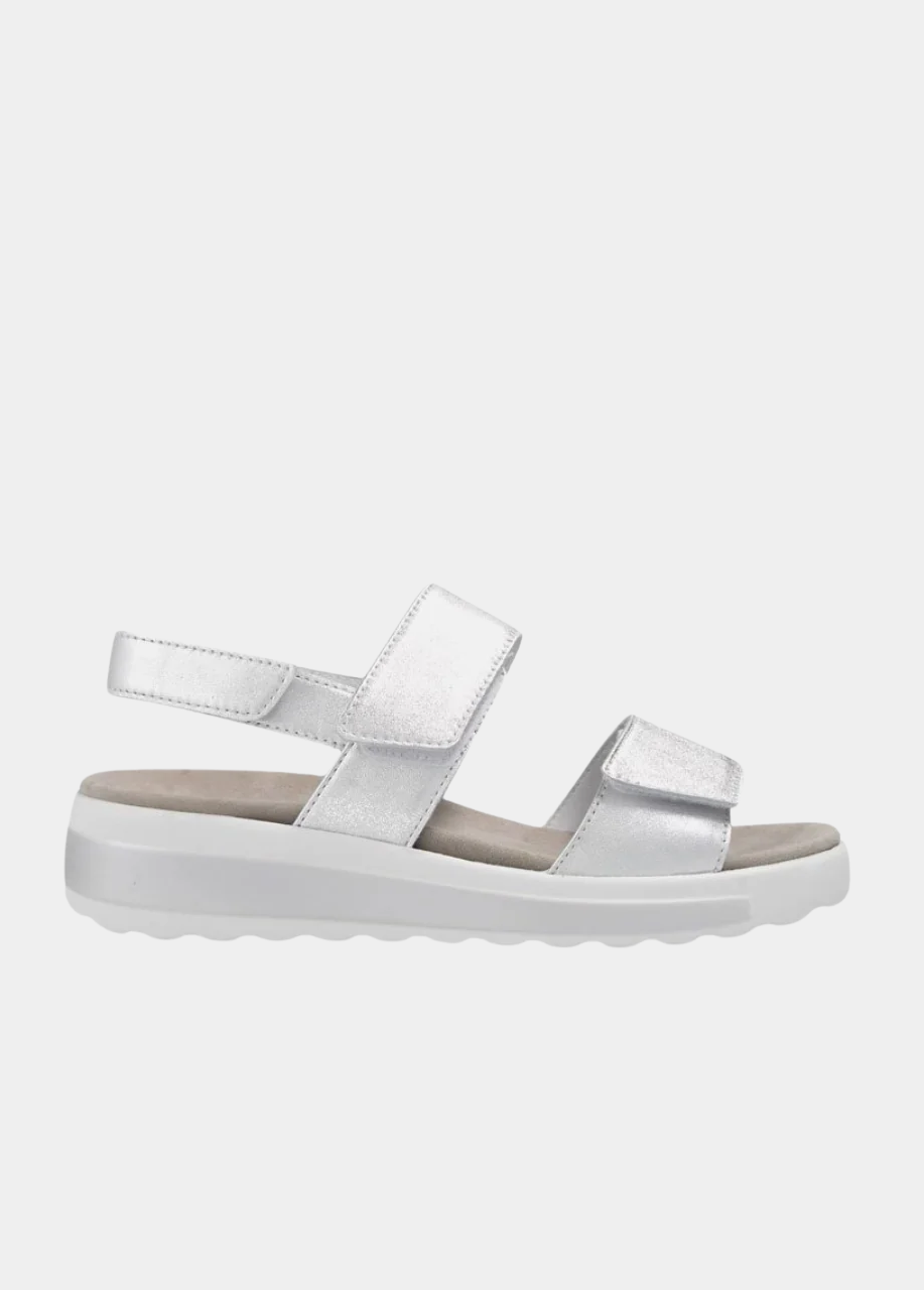 Semler Fashionable Quilted Metallic Silver Wedge Sandals
