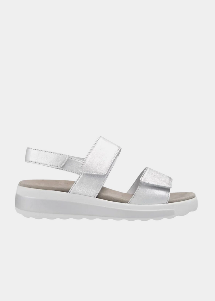 Semler Fashionable Quilted Metallic Silver Wedge Sandals