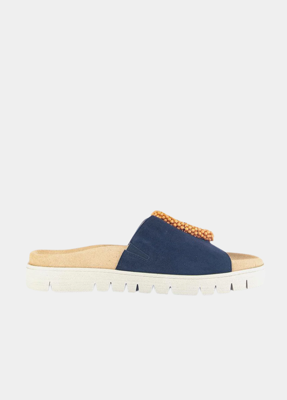 Gabor Stylish Navy Suede Mule Sandals