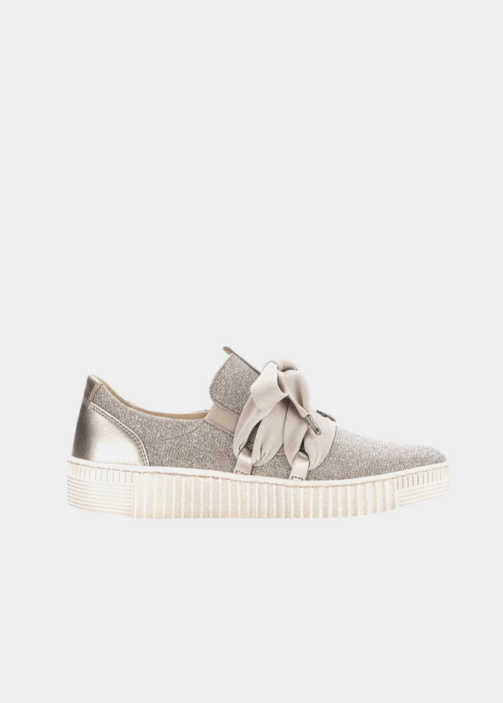 Gabor Glam Beige/Gold Slip On Trainers