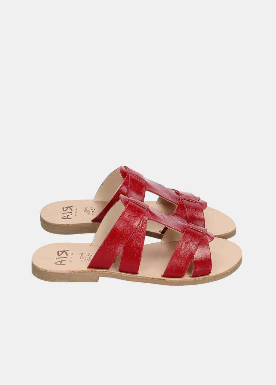 Ria Stunning Ruby Red Leather Sandals
